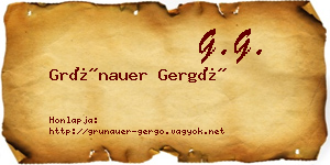 Grünauer Gergő névjegykártya